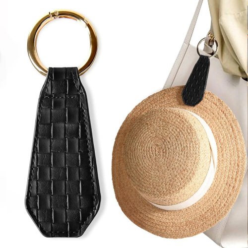 Clip magnético para sombrero en cuero trenzado – imán fuerte que no daña para sombreros, gorras y mochilas