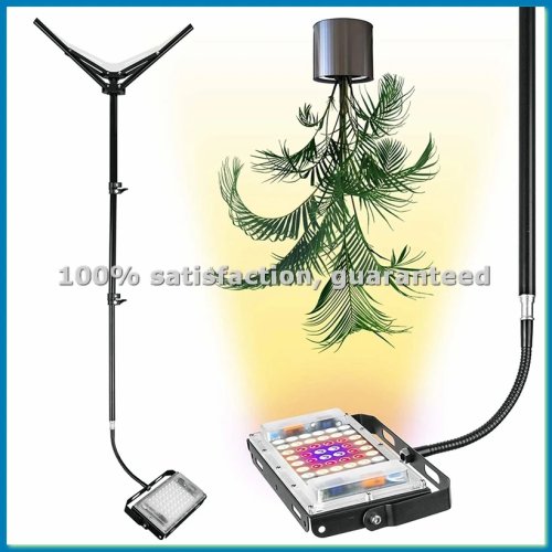 Lâmpada de Cultivo LED Full Spectrum com Suporte de Pé para Plantas de Interior, Interruptor Liga/Desliga, Ficha EUA (Modelo A10G)