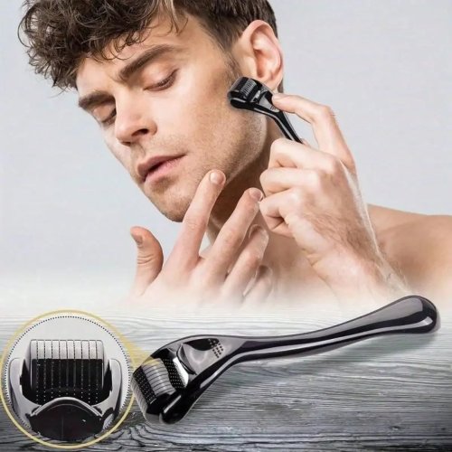 1pc 0.20mm Derma Roller for Face & Beard — Microneedling Roller for Hair and Beard Care
