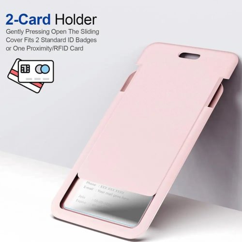 Porta credencial transparente con tapa deslizante y orificio para colgar - protector de tarjeta para estudiantes/enfermeras