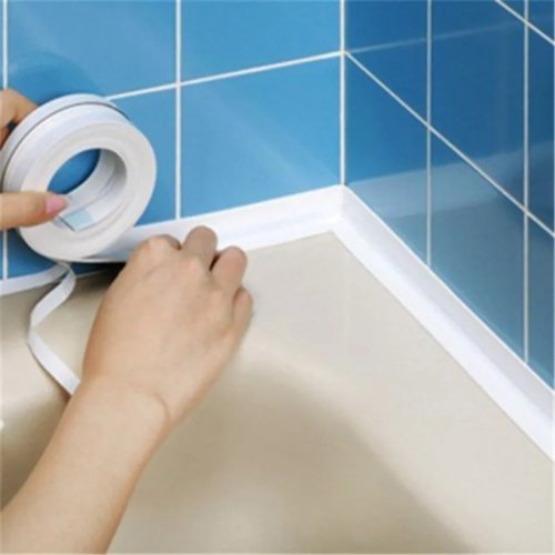Fita de vedação adesiva em PVC impermeável para borda de lava-loiças - casa de banho/cozinha
