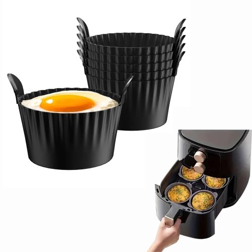 Moldes de silicona para freidora de aire – vasitos/ramekins para huevos y cupcakes, reutilizables y antiadherentes