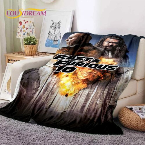 Plaid en flanelle doux Fast & Furious X (Vin Diesel) — couverture légère pour lit, canapé et pique-nique