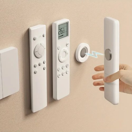 3-Pack Magnetic No-Drill Remote Holder – Wall Mount for TV/AC/DVD Remotes, White, Space-Saving
