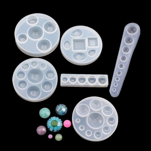 SNASAN siliconen mal halve bol/plat voor cabochon hanger, epoxyhars mal voor het maken van sieraden