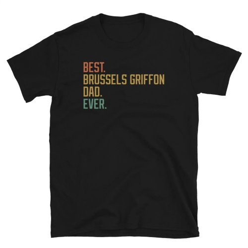 T-shirt unissexo manga curta «Melhor pai do Griffon de Bruxelas»