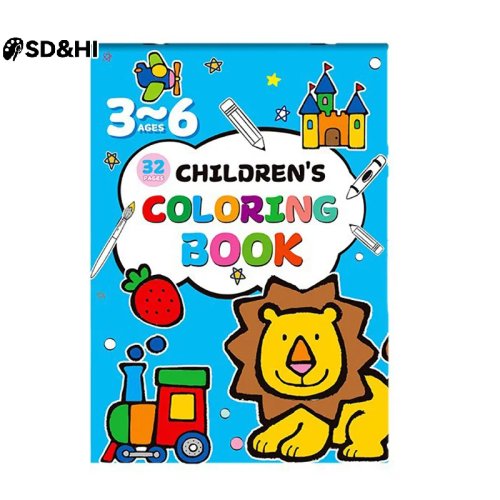 Buku mewarnai anak — 32 halaman: tema hewan, buah, kendaraan & biota laut