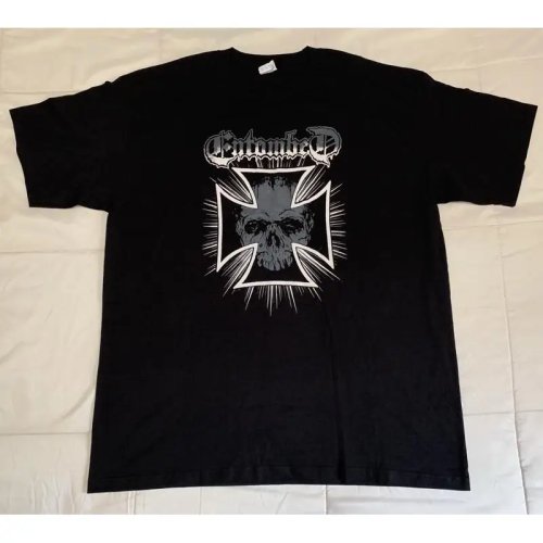 Camiseta da banda Entombed com logo Iron Cross, tamanho XL, nova
