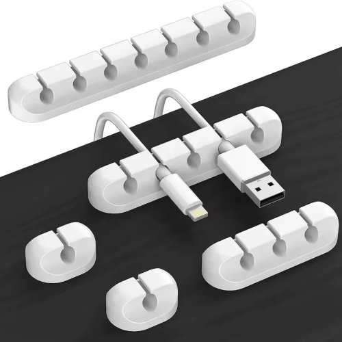 Silicone USB Cable Organizer — Cable Winder & Desktop Clip for Mouse, Earphones, Chargers