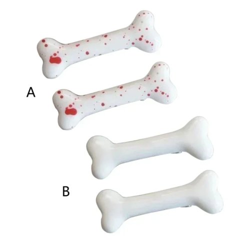 Spinki do włosów z żywicy w kształcie kości (dog bone), wzór cartoon, styl Y2K — akcesoria do włosów dla dziewczyn i kobiet, na Halloween