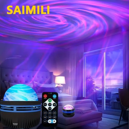 Proyector LED Cielo Estrellado/Aurora USB, 7 modos con mando a distancia — Lámpara nocturna multicolor para habitación, fiestas y regalo infantil