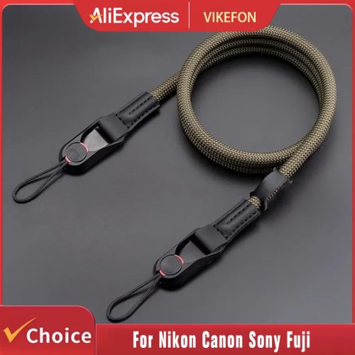 Correia de máquina fotográfica ajustável com libertação rápida – Corda de poliamida resistente estilo escalada para DSLR e mirrorless (Nikon/Canon/Sony/Fuji)