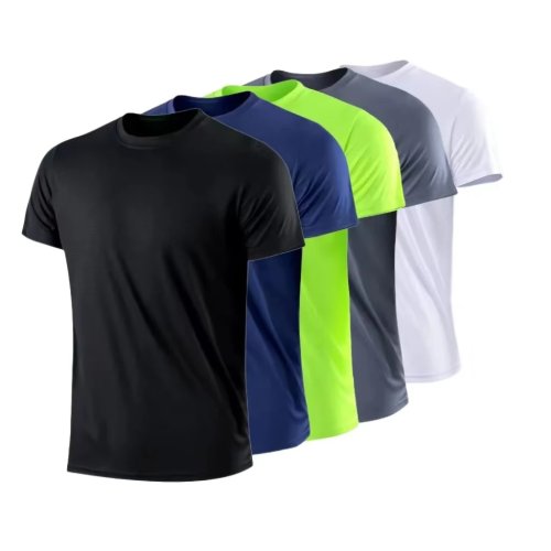 T-shirt homem manga curta respirável secagem rápida – leve para ginásio e corrida