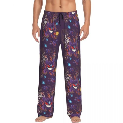 Pantalon pyjama homme Gengar (Pokémon) imprimé anime/cartoon, avec poches