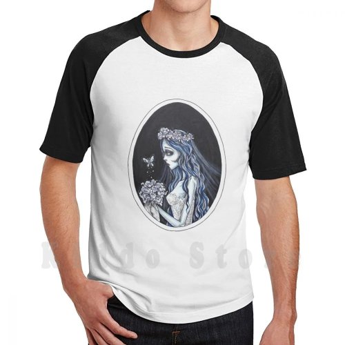 เสื้อยืด Corpse Bride ไซส์ใหญ่ 100% คอตตอน พิมพ์ Tim Burton (Emily) เสื้อฮาโลวีน เจ้าสาวผี