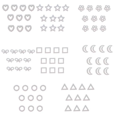 10pcs Plastic Pearl Appliques - Mixed Styles for DIY Hats, Clothing, Hair Clips & Sewing