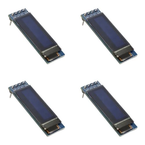Pack 4 módulos pantalla OLED SSD1306 0,91 pulgadas, 3,3 V, azul