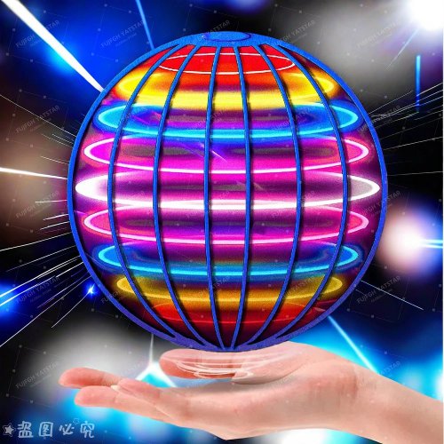 Bola voadora LED controlada à mão para crianças — Globo colorido 360° flutuante e giratório, brinquedo para interior e exterior