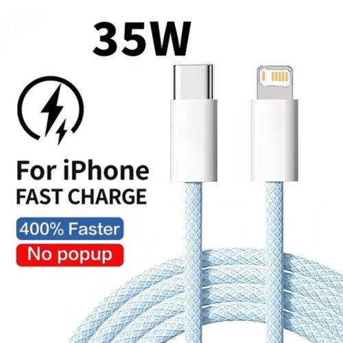 Plecione kabel PD 35W do iPhone (USB‑C → Lightning) — szybkie ładowanie i przesył danych, 1 m / 2 m