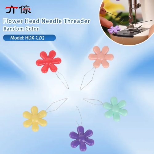 Enhebrador de aguja cabeza de flor 5–100 uds colores surtidos — fácil para personas mayores, para costura a mano y punto de cruz