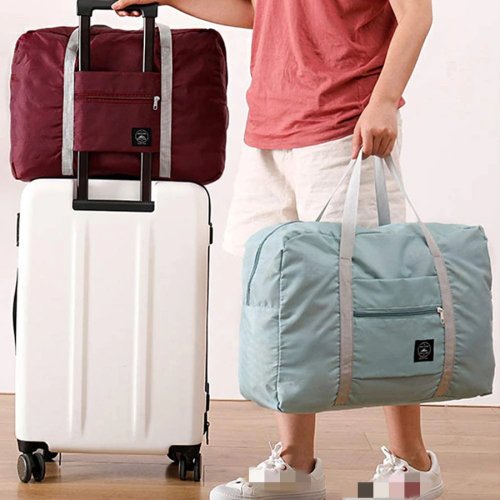 Mala de viagem dobrável para cabine — duffle em nylon leve, grande capacidade, ideal para fim de semana e bagagem de mão