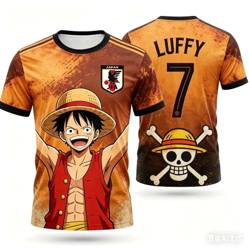 2026 Sommer Japan One Piece Luffy 3D-Print T-Shirt für Herren – Schnell trocknend, atmungsaktiv, locker geschnitten, Unisex/Kinder