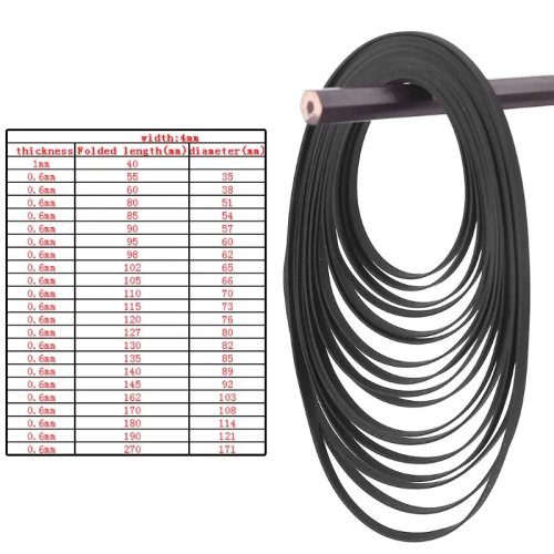 Correia plana de borracha 4 mm para leitores de cassete, Walkman, gravadores e unidades DVD — sortido