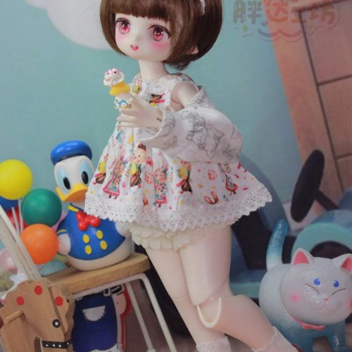 Authentic BJD 1/6 SD "Koi" ball-jointed doll — full set with wig, outfit, shoes and anime-style face-up