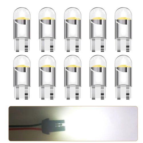 10/20 pcs W5W T10 (192/194/168) LED car bulbs - red, yellow, white for interior reading, position/clearance and turn-signal lights