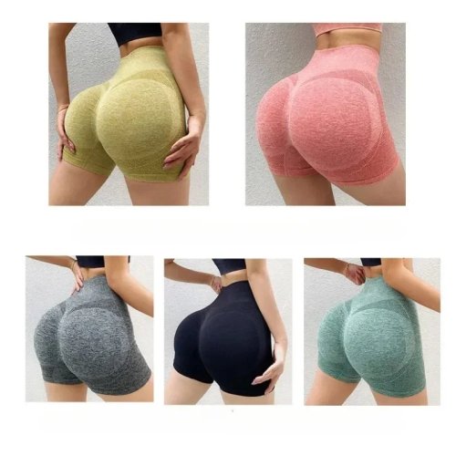 Shorts de yoga para mulher cintura alta que levanta glúteos — short fitness para ginásio e corrida