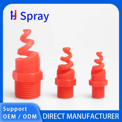 Huajue plastic spiral nozzle, 3/8" external thread, 90° spray angle, for firefighting and cooling
