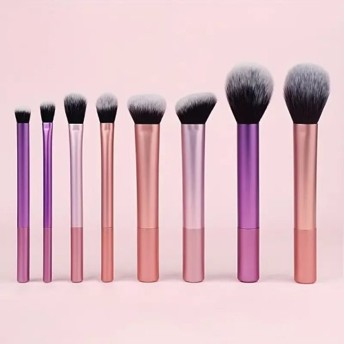 8-teiliges Make-up-Pinselset mit weichen synthetischen Haaren – Foundation, Rouge, Lidschatten