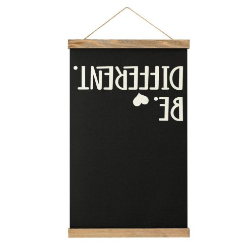 Suspension murale en lin «Be Different» motif cœur — décoration vintage pour cuisine