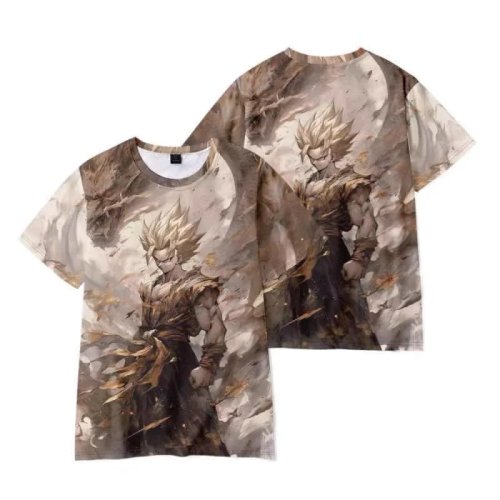 T-shirt uomo Dragon Ball Z Goku stampa 3D – Super Saiyan God blu/rosso, streetwear Harajuku, manica corta