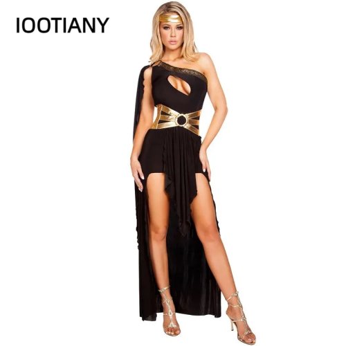 Fato Sexy Cleópatra – Vestido Cosplay Deusa Grega / Rainha Romana com Decote Profundo, Roupa de Festa/Halloween para Adulto