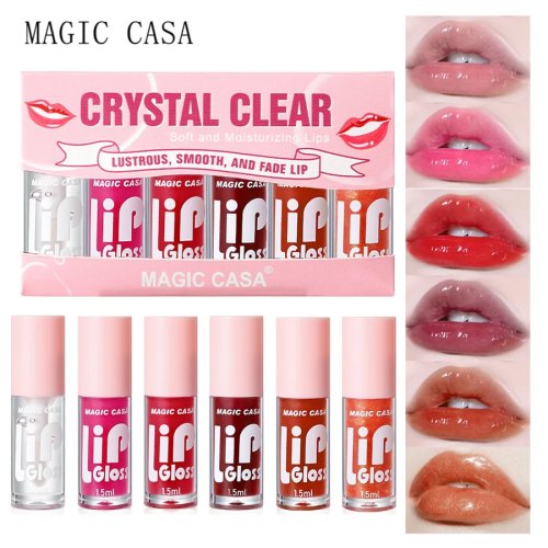 MAGIC CASA 6개 세트 젤리 립오일, 작은 용기, 보습 지속 및 은은한 광택