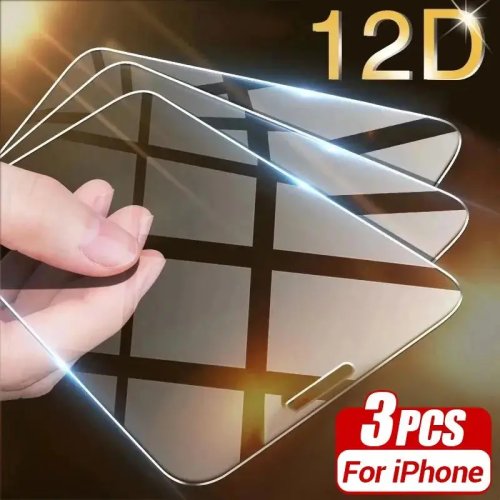 3-Pack Tempered Glass Screen Protectors for iPhone — compatible with iPhone 6/7/8/SE 2020/X/XR/XS Max/11/12/13 mini/14/15 Plus/16 Pro Max
