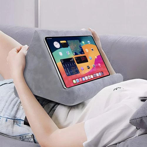 Soporte almohada para tablet y móvil — cojín soporte multiángulo para iPad, Samsung, Huawei, Xiaomi