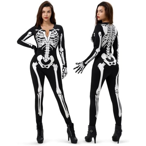 Fato de esqueleto reversível para mulher — Halloween/Cosplay adulto