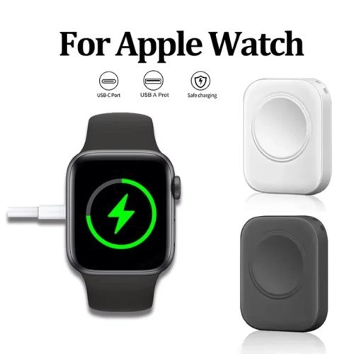 شاحن لاسلكي مغناطيسي لـ Apple Watch (Ultra، Series 9/8/7/6/SE) - قاعدة شحن محمولة سريعة USB‑C