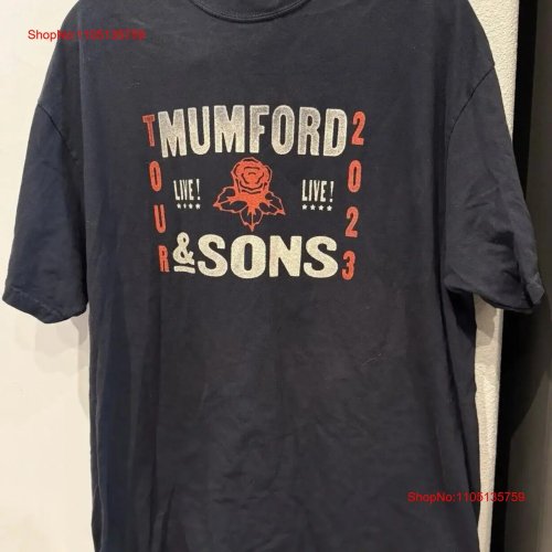 T-shirt Mumford & Sons Tour 2023 preto em algodão, tamanhos S–5XL, lavagem vintage, macio, unissexo