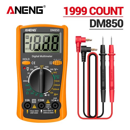 ANENG DM850 デジタルマルチメーター 1999カウント 自動レンジ AC/DC 電圧・電流・抵抗測定器