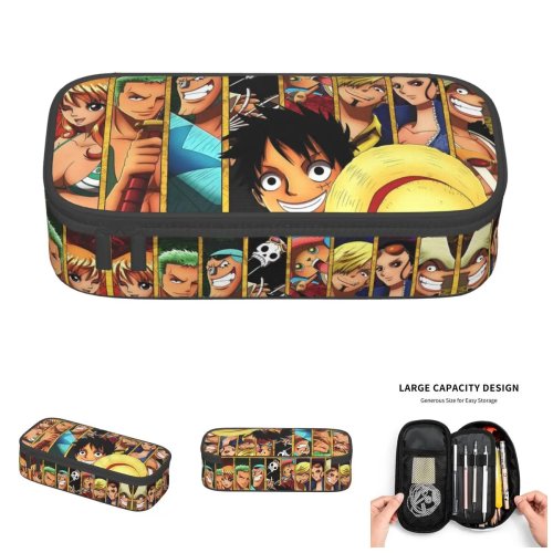 Estuche escolar One Piece grande — estilo coreano, estuche para lápices de gran capacidad para niños y niñas