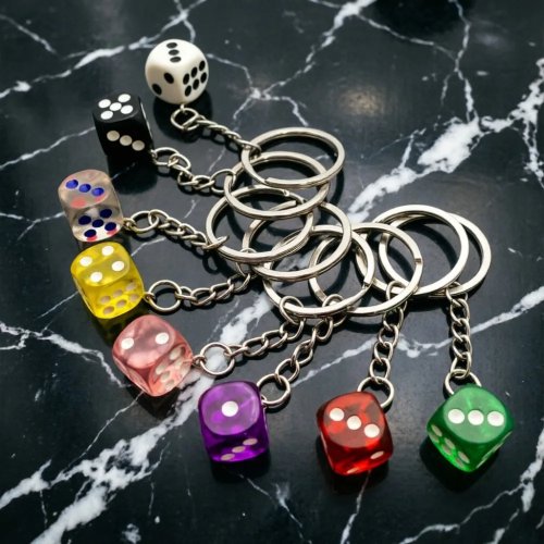 Llavero mini dado multicolor — dije adorable, accesorio unisex para carro/bolsa, pequeño regalo