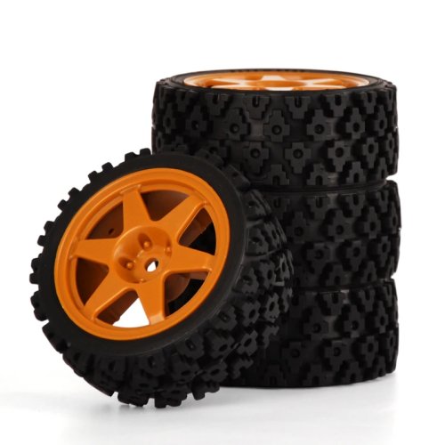 Llantas RC 1/10 Rally con buje hexagonal 12 mm — Compatibles con Tamiya XV-01, TT-01, TA06, Feishen 144001, A959
