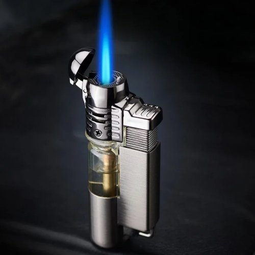Isqueiro Maçarico a Gás Butano – Metal, À Prova de Vento para Charuto/Cigarro, Recarregável, Acessório para Fumar, Oferta Original