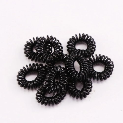 5-Pack Small Spiral Telephone Cord Hair Ties — 2 cm Colorful Elastic Ponytail Holders for Girls & Kids