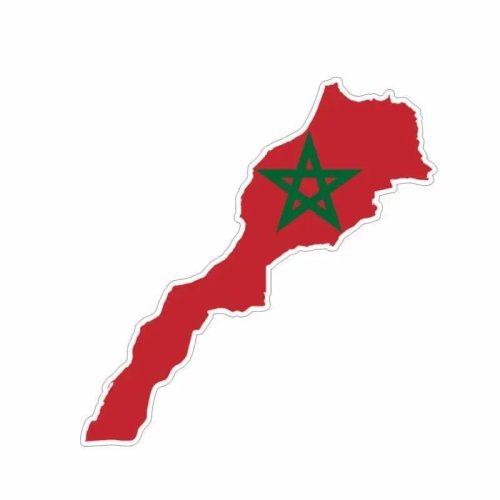 Autocollant voiture vinyle Drapeau et carte du Maroc 10 cm — accessoire anti-rayures