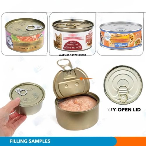 Vollautomatische Produktionslinie für Dosen-Nassfutter – Pasten-/Soßenfüllung (Tomate, Rind) in Aluminiumdosen