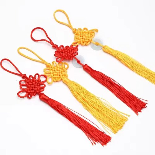 2025 Chinese Knot Lunar New Year Decoration - Red Tassel Hanging Ornament for Home, Spring Festival Door/Wall Pendant